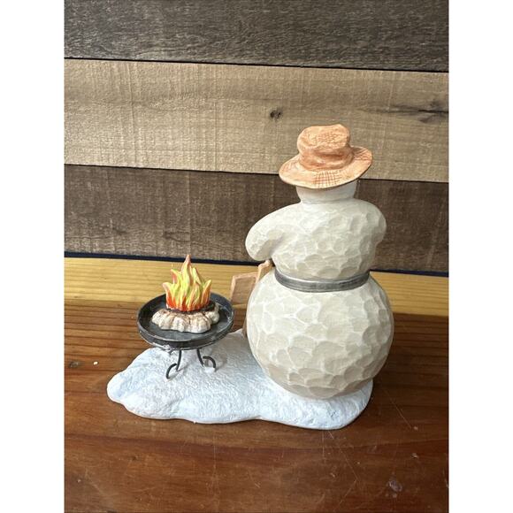 Snowman Roasting Chestnuts On Fire 6.5” Tall - Picture 3 of 4